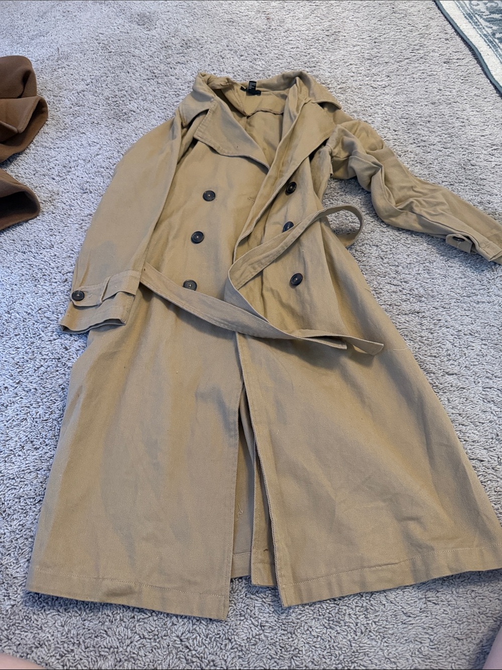 Forever 21 Tan Double-Breasted Trench Coat
